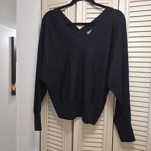 INC International Concepts Women's Classic Black V-Neck Sweater